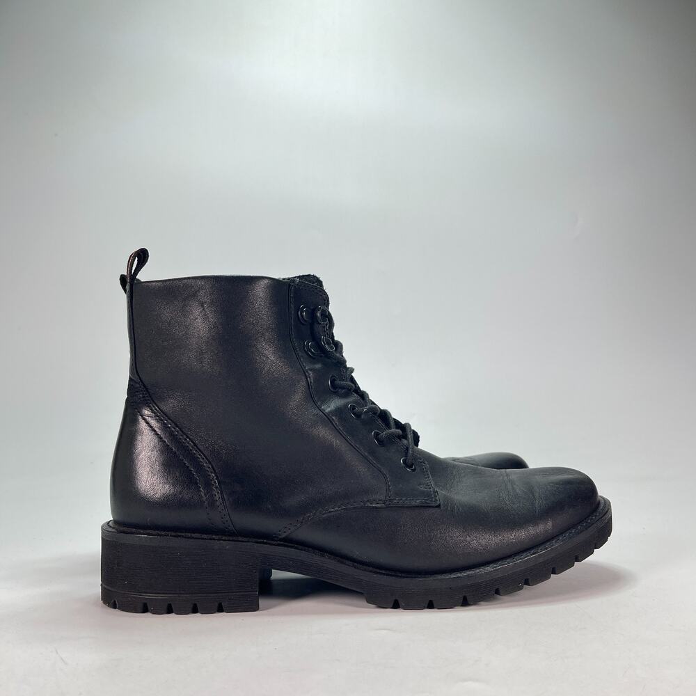 ECCO Elaina Black Boots Classic Street Leather Ankle Booties Women's Size 10.5